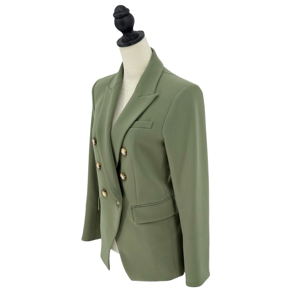 Veronica Beard Miller Dickey Jacket Stone Army Green Classic Blazer Size 8 - Picture 11 of 16